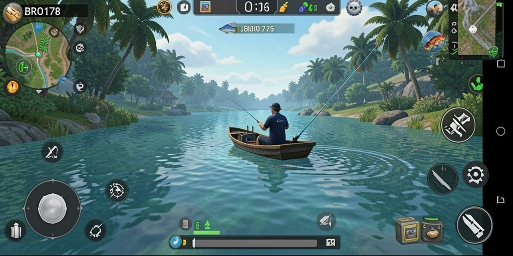 Screenshot utama BRO178 menampilkan aksi memancing yang mendebarkan.