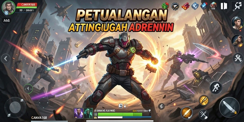 Tampilan gameplay menegangkan di CANVA168 dengan aksi yang cepat.