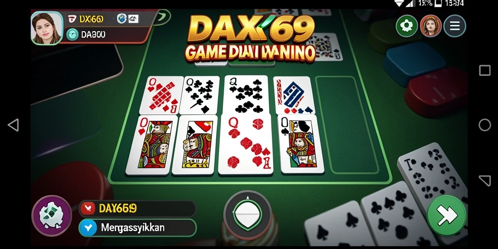 Tangkapan layar DAX69 menampilkan gameplay Domino yang seru dan kompetitif.