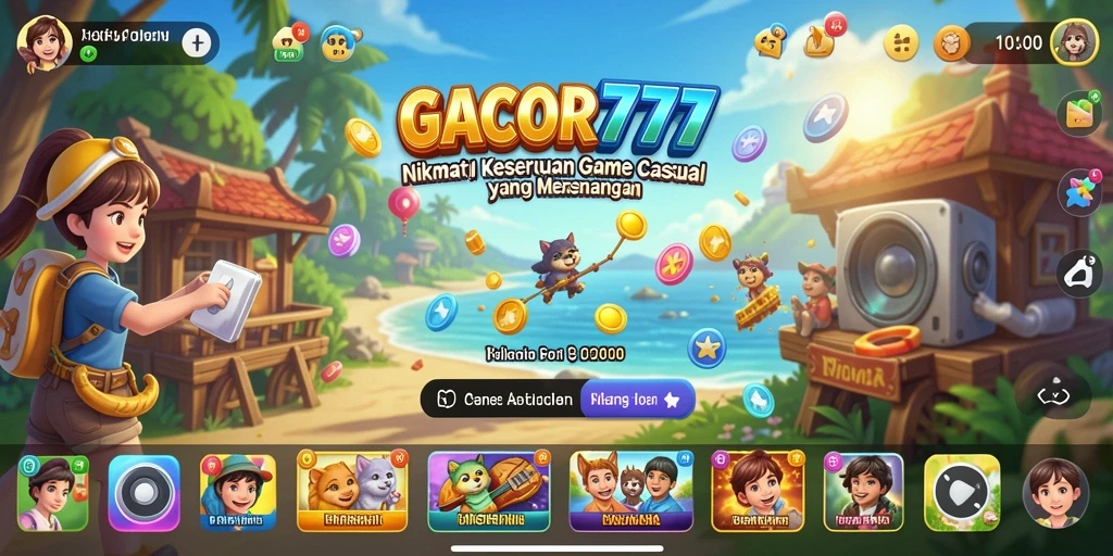 Tampilan utama GACOR777 yang cerah dan menyenangkan saat gameplay.