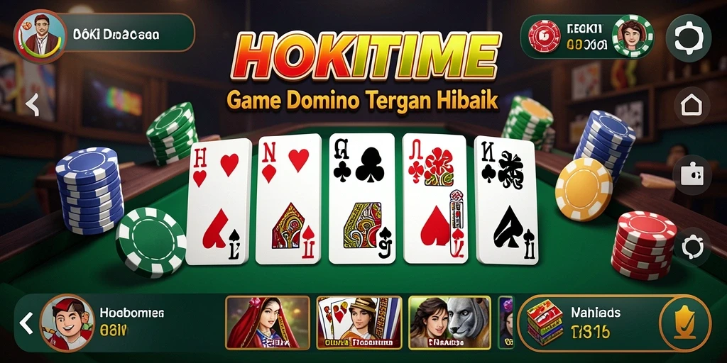 Tampilan gameplay HOKITIME dengan pemain yang aktif bermain Domino.