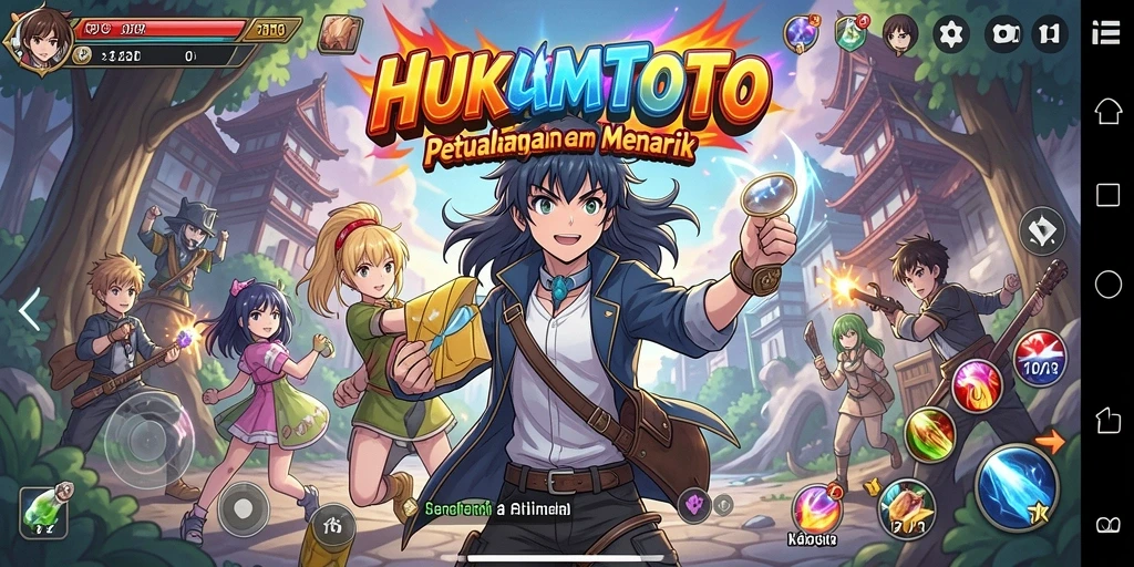 Tampilan gameplay seru HUKUMTOTO dengan karakter yang menarik.
