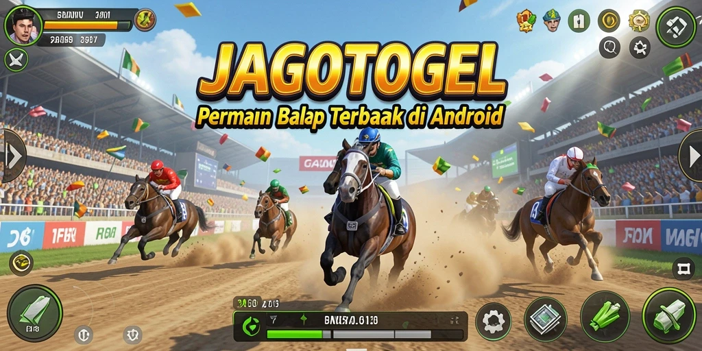 Tampilan gameplay JAGOTOGEL yang menampilkan balapan seru dan mobil kece.