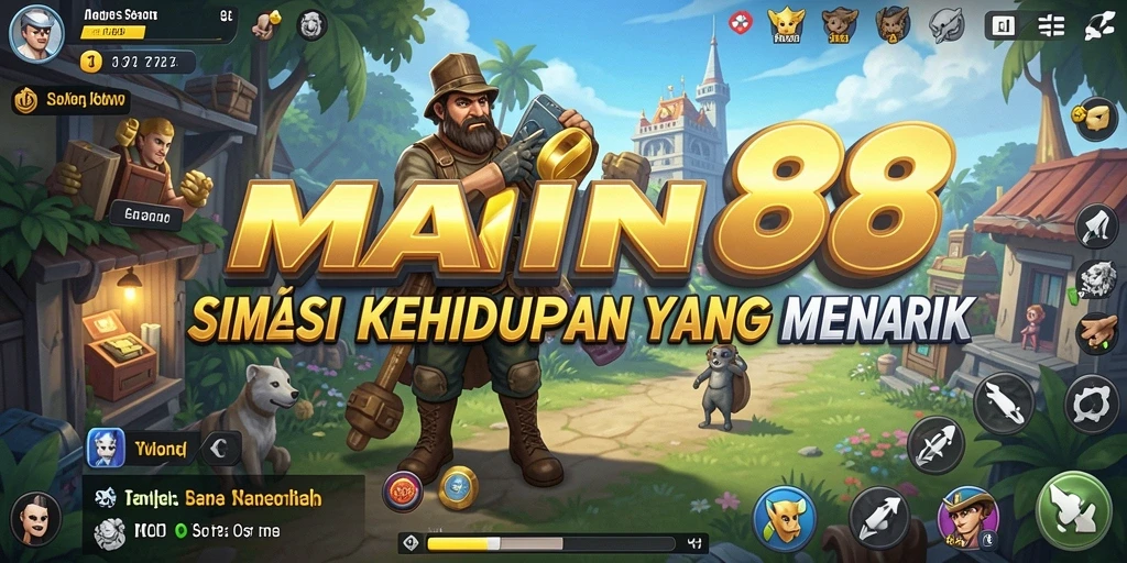 Tampilan gameplay dalam <strong>MAIN88</strong> yang menonjolkan interaksi dan kreativitas.