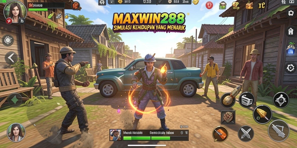 Tampilan gameplay menarik dari simulasi kehidupan di MAXWIN288.