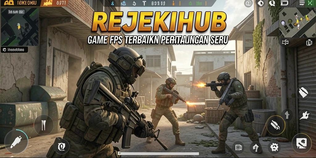 Tampilan gameplay seru dari REJEKIHUB yang menyajikan aksi FPS mendebarkan.