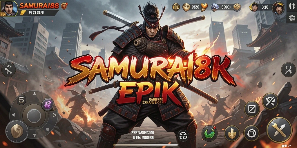 Tampilan utama gameplay SAMURAI88 menampilkan aksi pertarungan samurai yang epik.