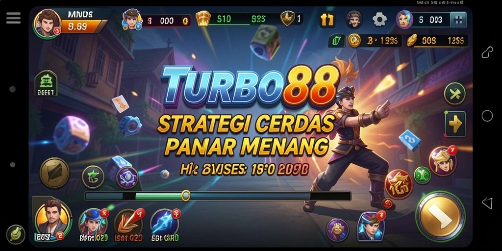 Screenshot gameplay TURBO88 menunjukkan pertempuran strategi yang intens dan menegangkan.