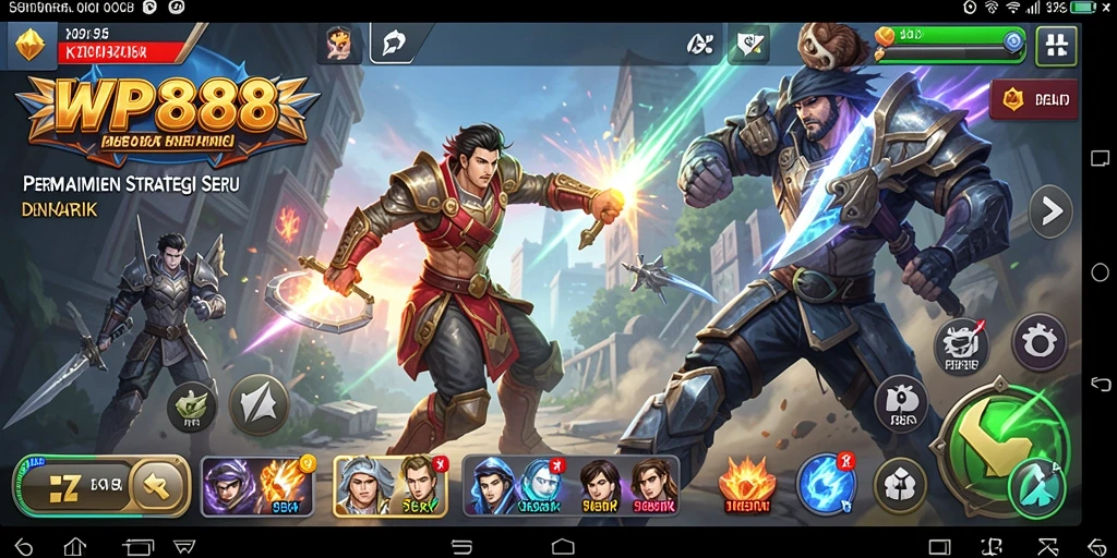 Tampilan gameplay WP888 dengan strategi yang intens dan grafis memukau.